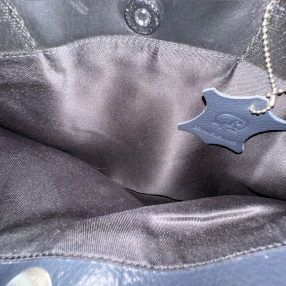 Robert Graham Midnight Blue/Black Leather Suerat Laptop Messenger Bag - Picture 14 of 15